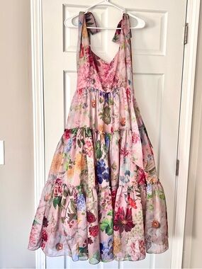 Geisha Designs (Anthropologie) - dust rose pink floral wedding maxi dress Sz6